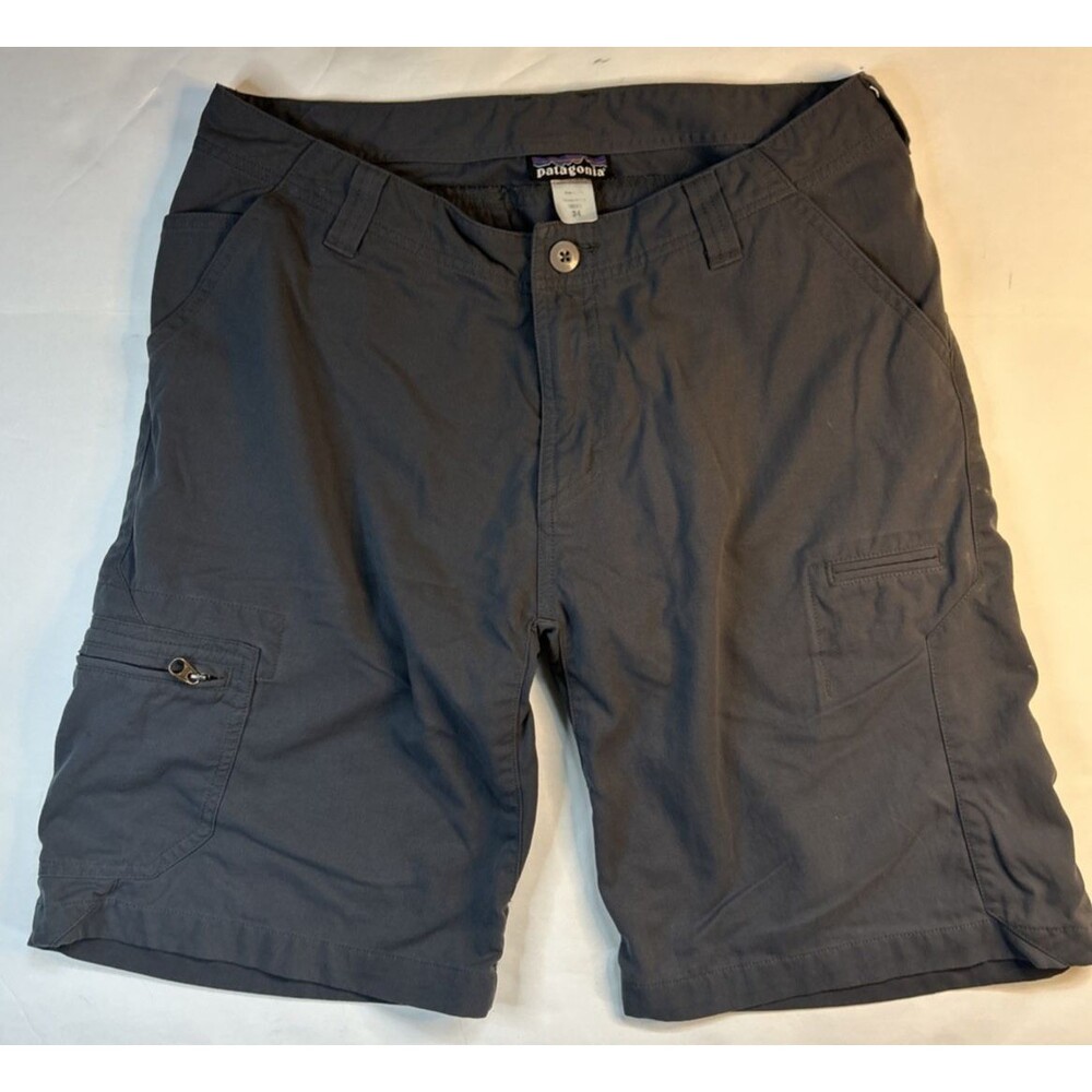 Patagonia Cargo Shorts Men's 34 Gray Nylon Hiking Utility Pocket